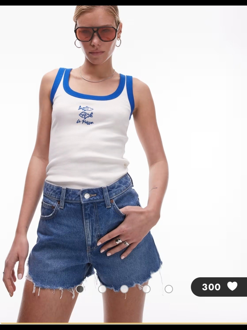 Topshop NWOT Blue Denim Mom High-Rise Cutoff Jean Shorts
